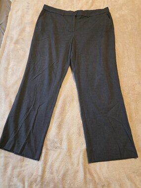 Sag Harbor Stretch Charcoal Gray Straight Leg Dress Pants Size 16